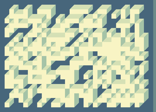 Implementation of Edward Zajec&rsquo;s &ldquo;Il Cubo&rdquo; from 1971. Essentially a Truchet tile set of 8 tiles and rules for placement art illustration
