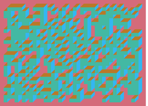 Implementation of Edward Zajec&rsquo;s &ldquo;Il Cubo&rdquo; from 1971. Essentially a Truchet tile set of 8 tiles and rules for placement art illustration