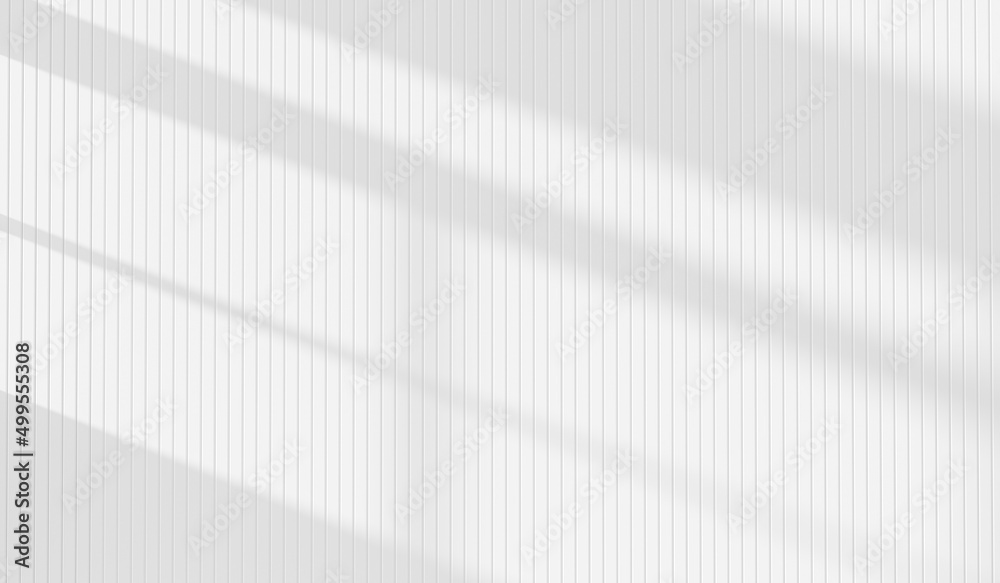 Aufkleber abstract window sunlight on empty white wall 3d morning interior background display of blank sun lig