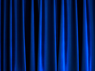blue curtains background and shadow