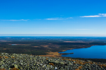 Autumn landscape in Yllas Pallastunturi National Park, Lapland, Finland
