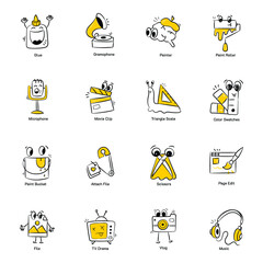 Pack of Designing Hand Drawn Icons 