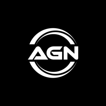AGN letter logo design with black background in illustrator, vector logo modern alphabet font overlap style. calligraphy designs for logo, Poster, Invitation, etc.