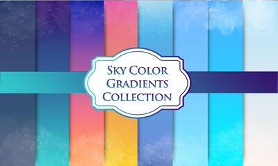 Vector set of sky color gradients