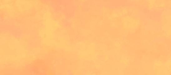 Beautiful orange and yellow watercolor background with white paint spray spatter and texture grunge, Colorful painting of sunset or sunrise clouds, gradient abstract watercolor Grunge Design.         