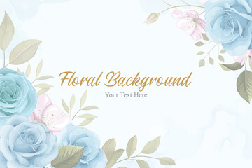 Beautiful floral background with blue flowers