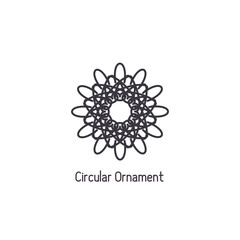 Mosaic arabic linear ornament. Vector geometric circular emblem for ornamental design or logos