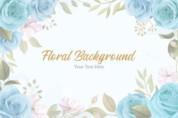 Beautiful floral background with blue flowers