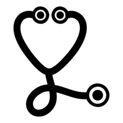 Vector Simple Symbol of Stethoscope at white background