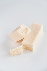parmigiano reddiano cheese on the white