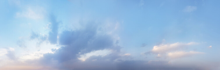 Obraz premium Azure pastel color sky with clouds, beautiful nature background