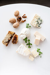 cheese plate on the white