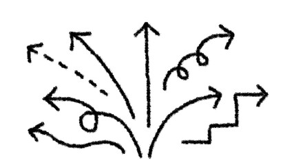 たくさんの種類の矢印_黒