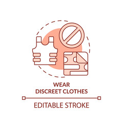 Wear discreet clothes terracotta concept icon. Avoid military symbols. Action at war abstract idea thin line illustration. Isolated outline drawing. Editable stroke. Arial, Myriad Pro-Bold fonts used