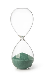 hourglasses with green sand