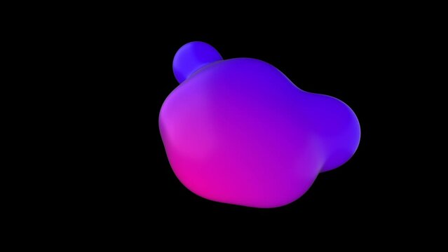 3d Abstract Bright Pink Metaball Background. Fluid liquid blob, metaball morphing animation. Smooth animation of bubbles with inner glow