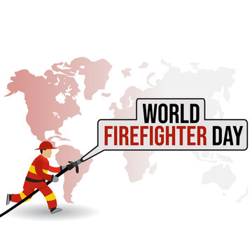International Firefighters' Day. May 4. Holiday concept. Template for background, banner, card, poster with text inscription. Vector EPS10 illustration
