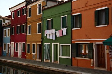 Italy, Veneto, Venezia: Glimpse of Burano Island.