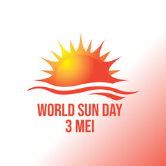 World Sun Day letter simple design for background or greeting card. Letter World Sun Day on the yellow background. Vector illustration EPS.8 EPS.10