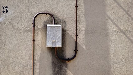 electrical connection box on industrial facade