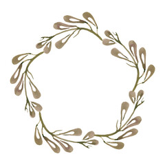 Watercolor frame of vintage elements