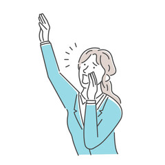 Vector illustration of a young businesswoman who shouts