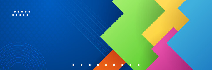 Abstract dynamic colorful vibrant geometric wave colorful background banner. Vector abstract graphic design banner pattern background template.