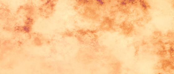 Watercolor bleed and fringe with vibrant distressed grunge texture, Colorful watercolor background. Beautiful sunset sky with puffy clouds in bright rainbow colors of orange yellow