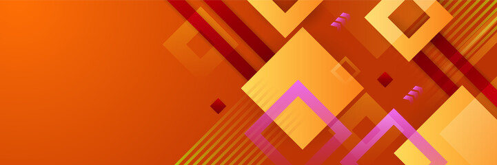 Fototapeta premium Abstract orange red colorful banner background. Vector abstract graphic design banner pattern background template.