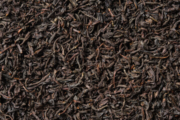 Black tea on white background. Top view. Close up. High resolution