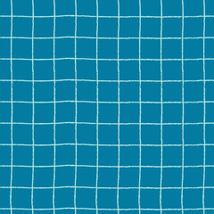 Seamless repeating pattern with hand drawn grid. turquoise background for wrapping paper, textile, surface design and other design projects