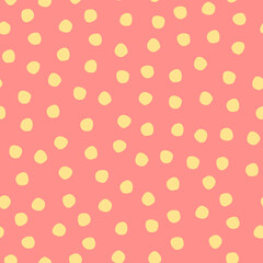 Seamless hand drawn polka-dot pattern on for surface design and other design projects