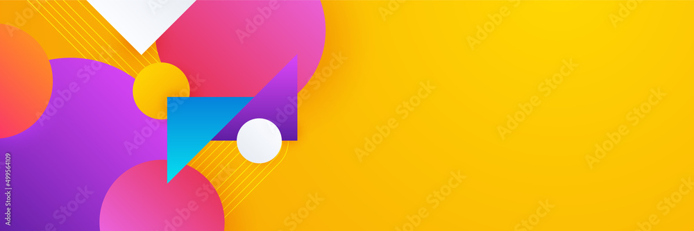 Wall mural abstract colorful banner background. color gradient abstract background with dynamic wave line effec