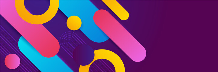Abstract colorful banner background. Color gradient abstract background with dynamic wave line effect. Vector abstract graphic design banner pattern background web template. © Roisa