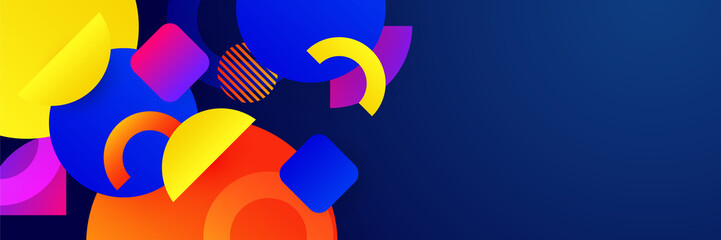 Abstract modern blue red yellow orange colorful banner background