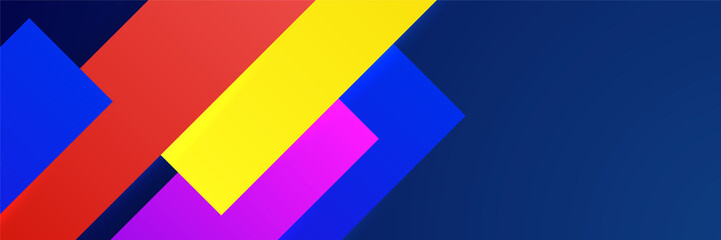 Abstract modern blue red yellow orange colorful banner background