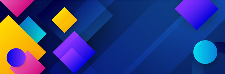 Abstract modern blue red yellow orange colorful banner background