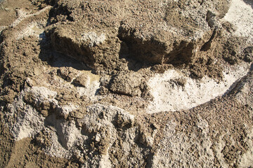 Wet cement texture of construction for background.