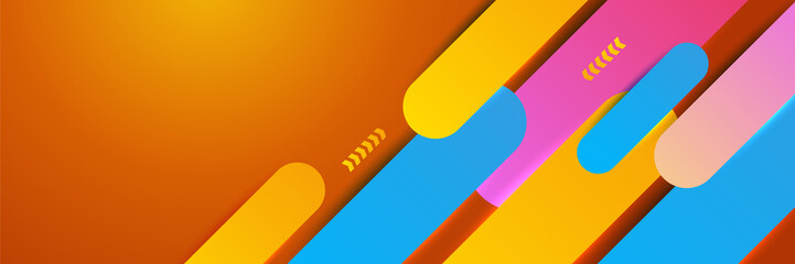 Abstract red orange yellow blue colorful geometric banner background. Vector abstract graphic design banner pattern background template.