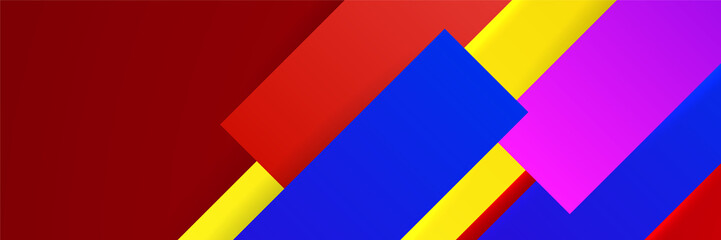 Abstract red orange yellow blue colorful geometric banner background. Vector abstract graphic design banner pattern background template.