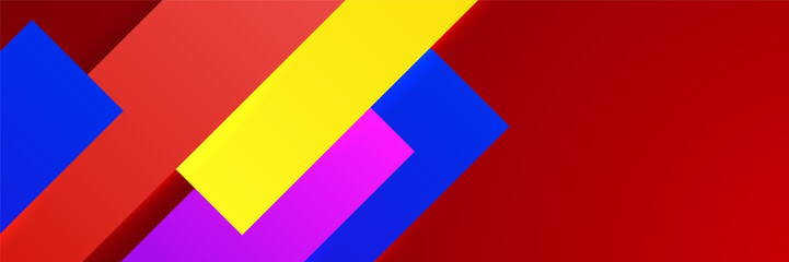 Abstract red orange yellow blue colorful geometric banner background. Vector abstract graphic design banner pattern background template.