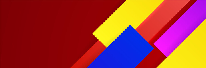Abstract red orange yellow blue colorful geometric banner background. Vector abstract graphic design banner pattern background template.