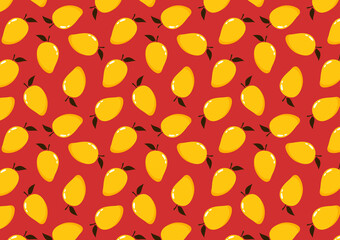 Mango pattern wallpaper. Mango symbol vector. Thailand fruit.