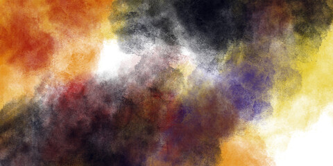 スモークみたいな黒と黄色とオレンジの水彩背景【炎上】