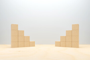 business and education concept. wooden cubes on table. space for text. 3D illustration