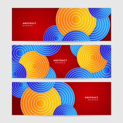 Fototapeta premium Abstract red orange yellow blue banner background. Dynamic colorful vibrant wave colorful background. Geometric memphis vector abstract graphic design banner pattern background template.