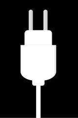 a plug input to the socket for electronics white