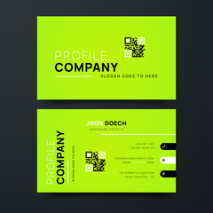 modern, editable gradient green business visit cards