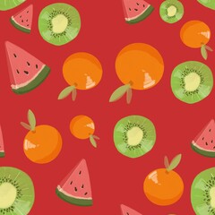 seamless pattern with fruits