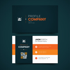 professinoal Stylish Business Card Template, sweet dark blue and funny orange color